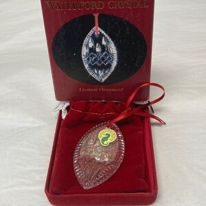 Waterford Crystal Lismore Ornament with Red Ribbon